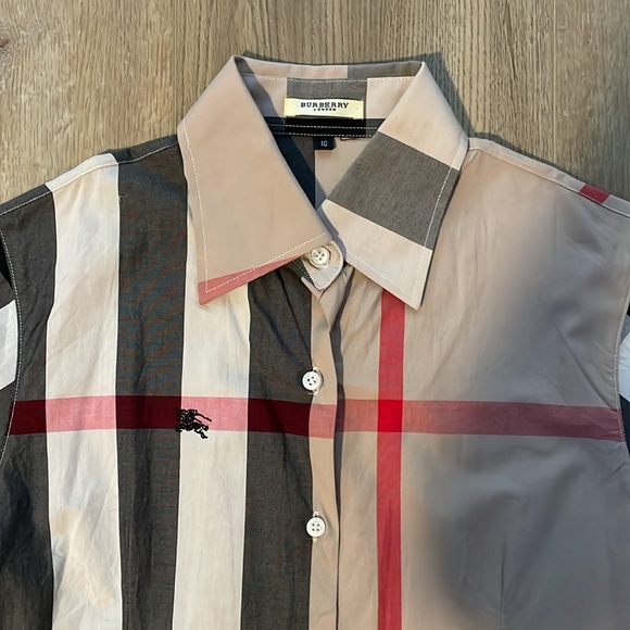 Burberry Plaid Button Down Eu Size 10 - Picture 2 of 3